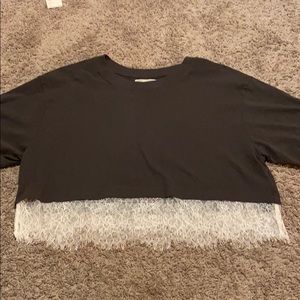 Urban Outfitters Lace Bottom Crop Top